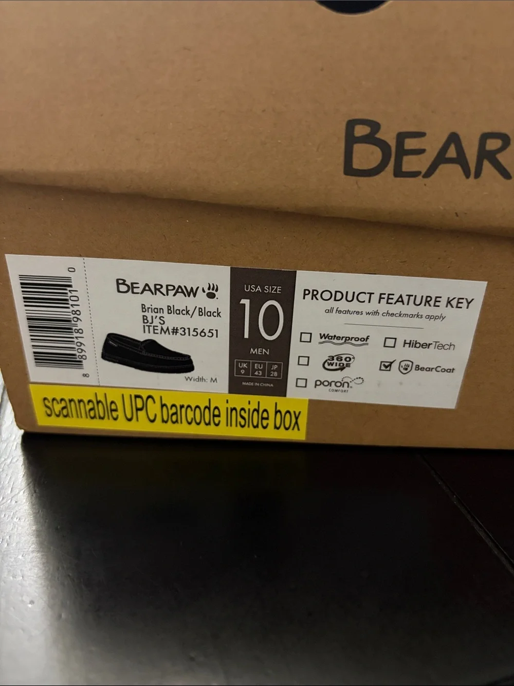 Bearpaw Brian Men’s Slippers Comfort Indoor Footwear Size 10